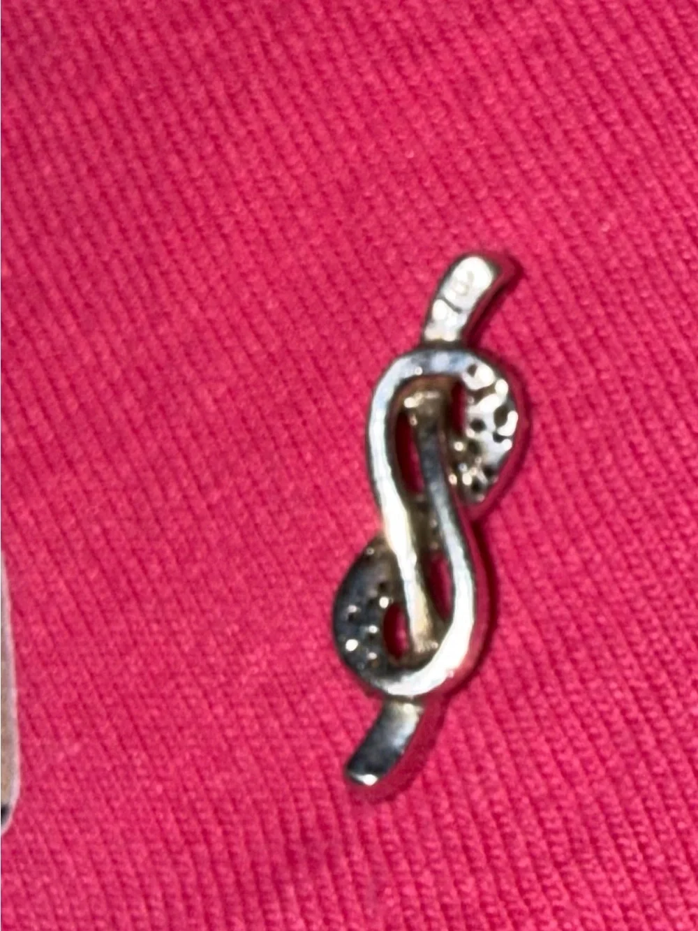 Crystal Pavé Twisted Ribbon Brooch in Silver